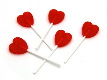 Small Heart Lolly Red