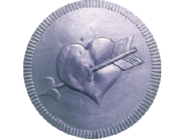 Silver Heart Coin 32mm